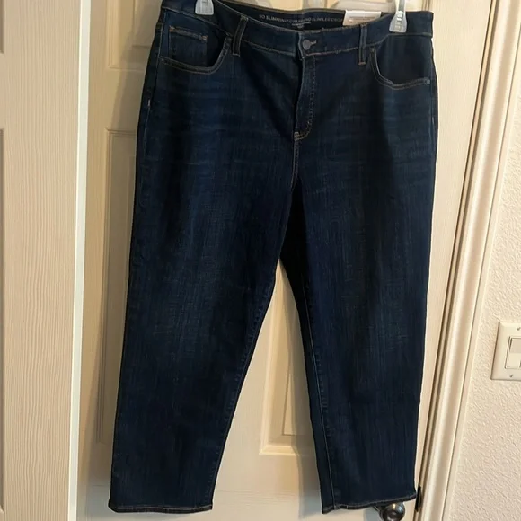 Chico's So Slimming Girlfriend Slim Leg Crop Jeans - Dark Blue - Picture 2 of 4